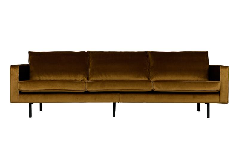 Rodeo 3-personers Sofa i Honning Gul Fløjl - Tidløs Komfort