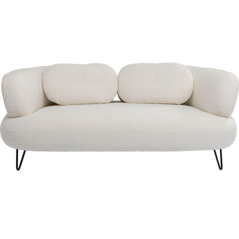 Peppo White 2-Personers Sofa i Hvid Polyester og Stål
