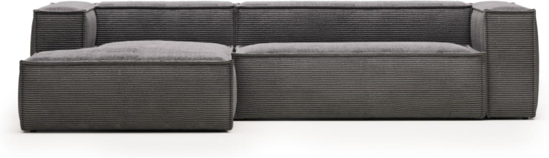 Elegant Venstrevendt Chaiselong Sofa i Grå Fløjl