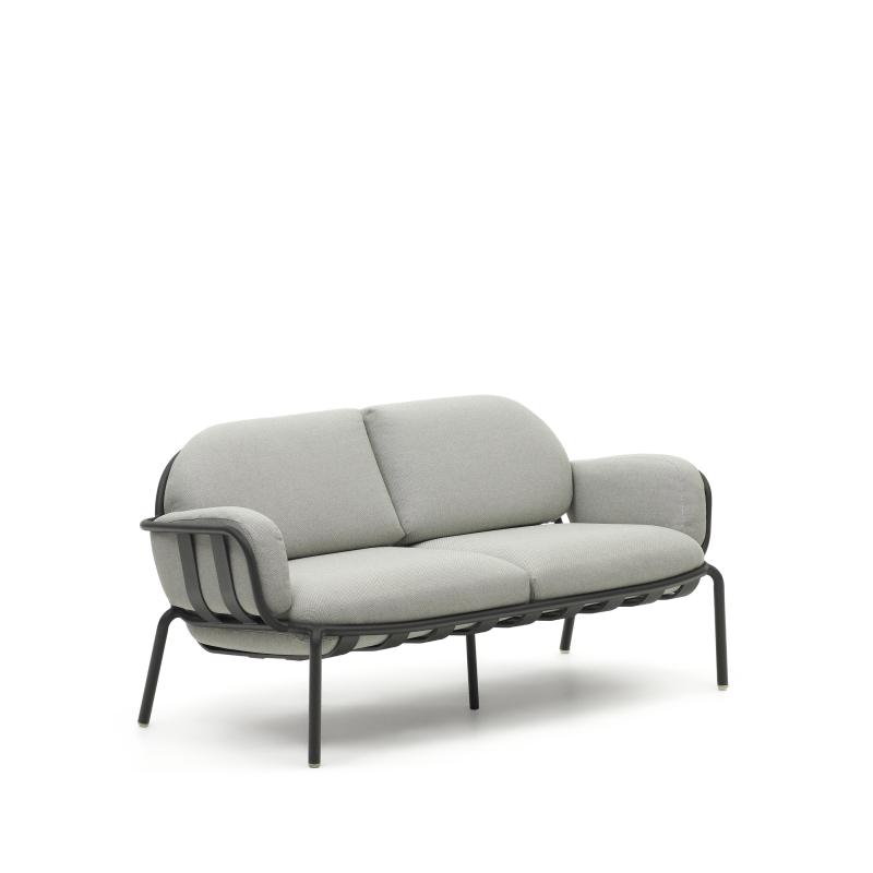 Joncols 2-Personers Havesofa med Grå Hynder i Aluminium
