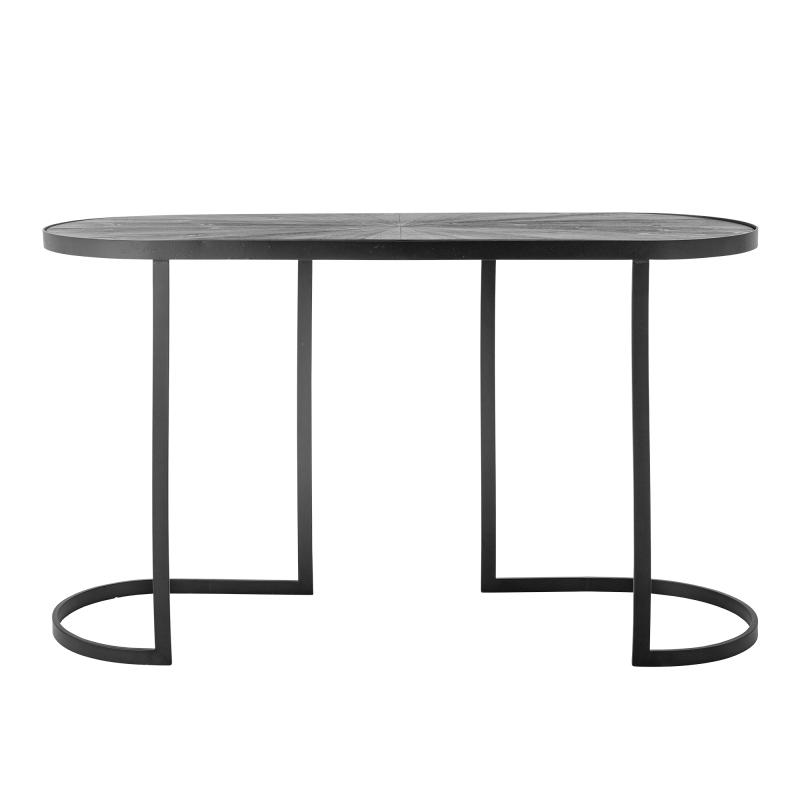 Carter Oval Konsolbord i Sort Fyrretræ og Metal