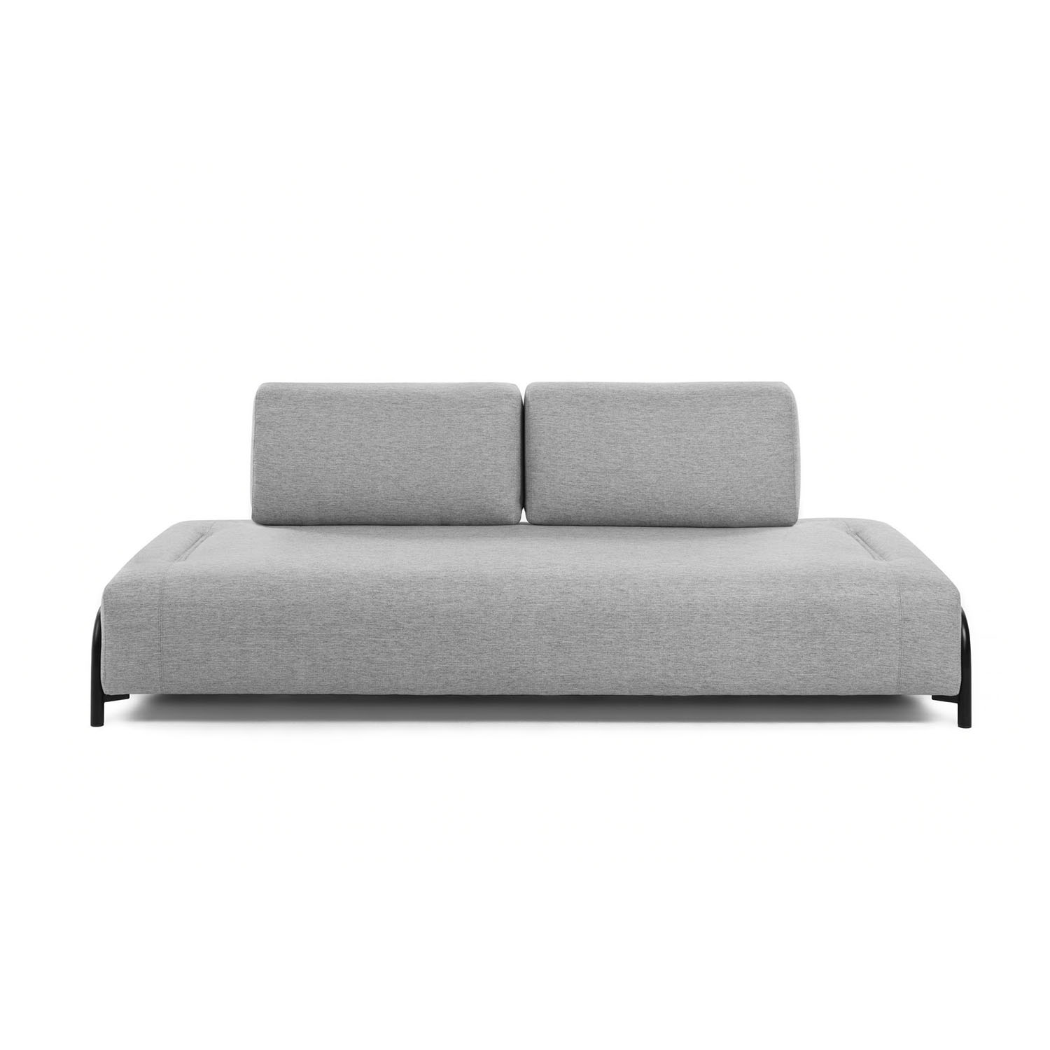 Compo 3-personers sofa i lysegrå stof og metal - Udsalg!