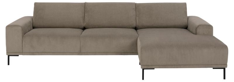 Noora 3-personers sofa med højre chaiselong i beige stof