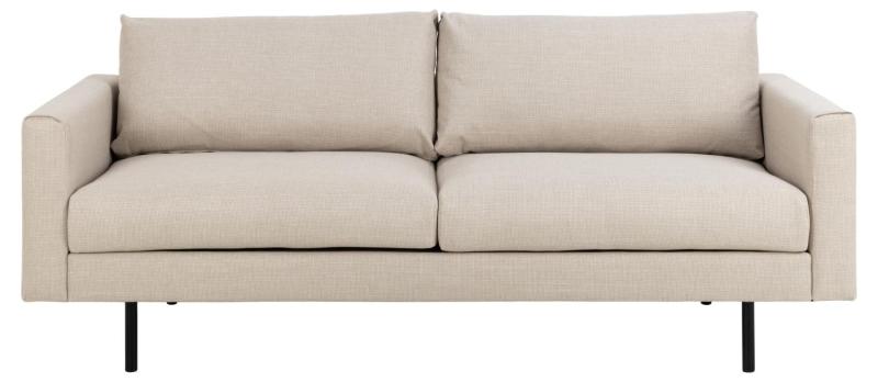 Toril 3-personers sofa i beige stof og sort metal