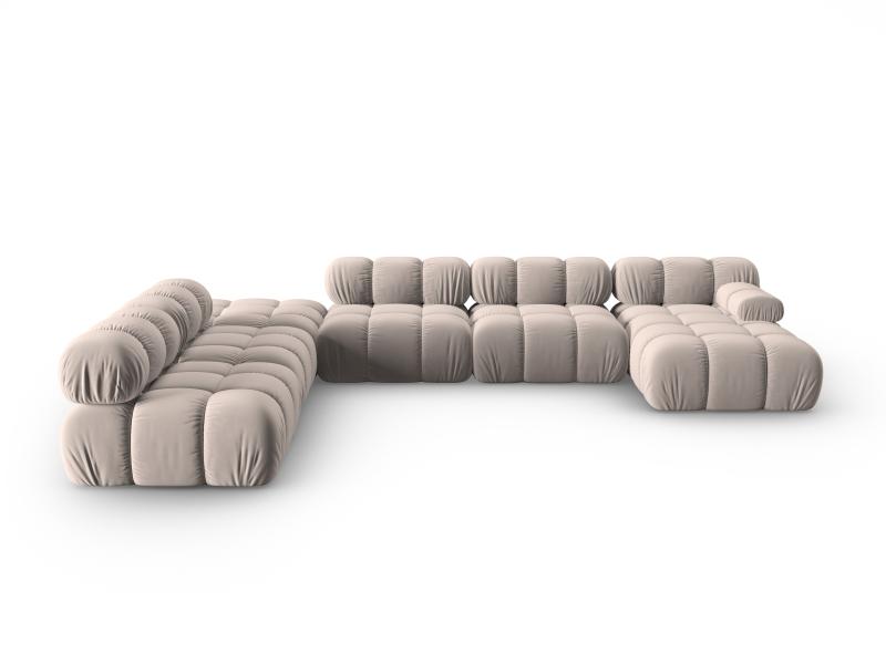 Bellis Modular Panoramic Hjørnesofa - Beige Fløjl, Venstre
