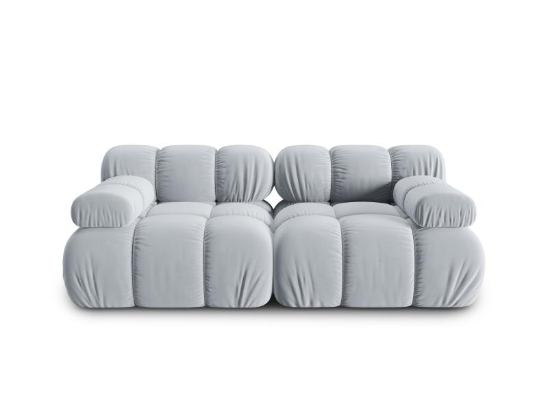 Bellis Modul Sofa - 2 Sæder i Blå Fløjl og Sort Plastik