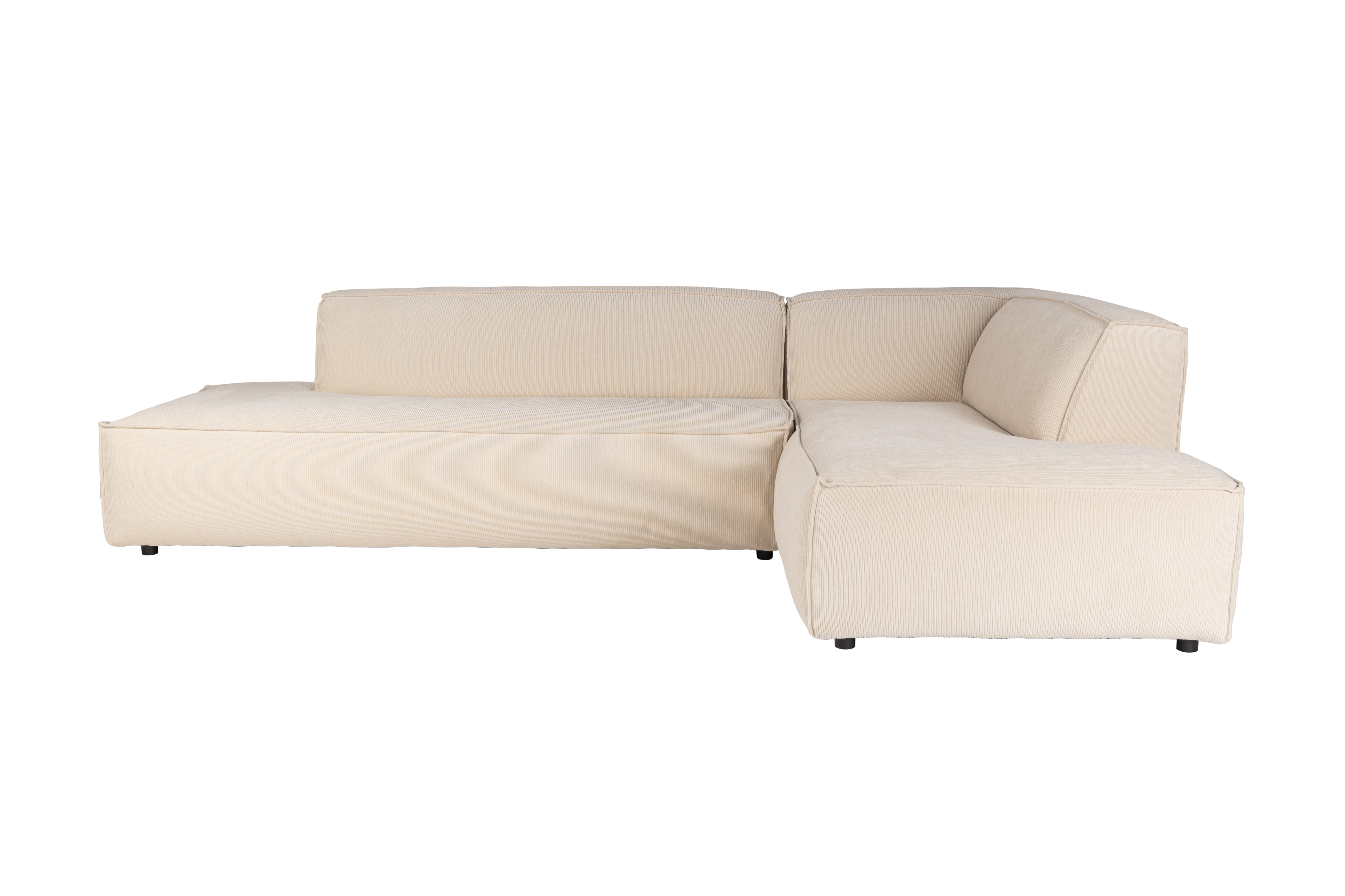 Fed Freddy Rib Hjørnesofa, Højre   Natur Fløjl Polyester Og Plast fra Zuiver