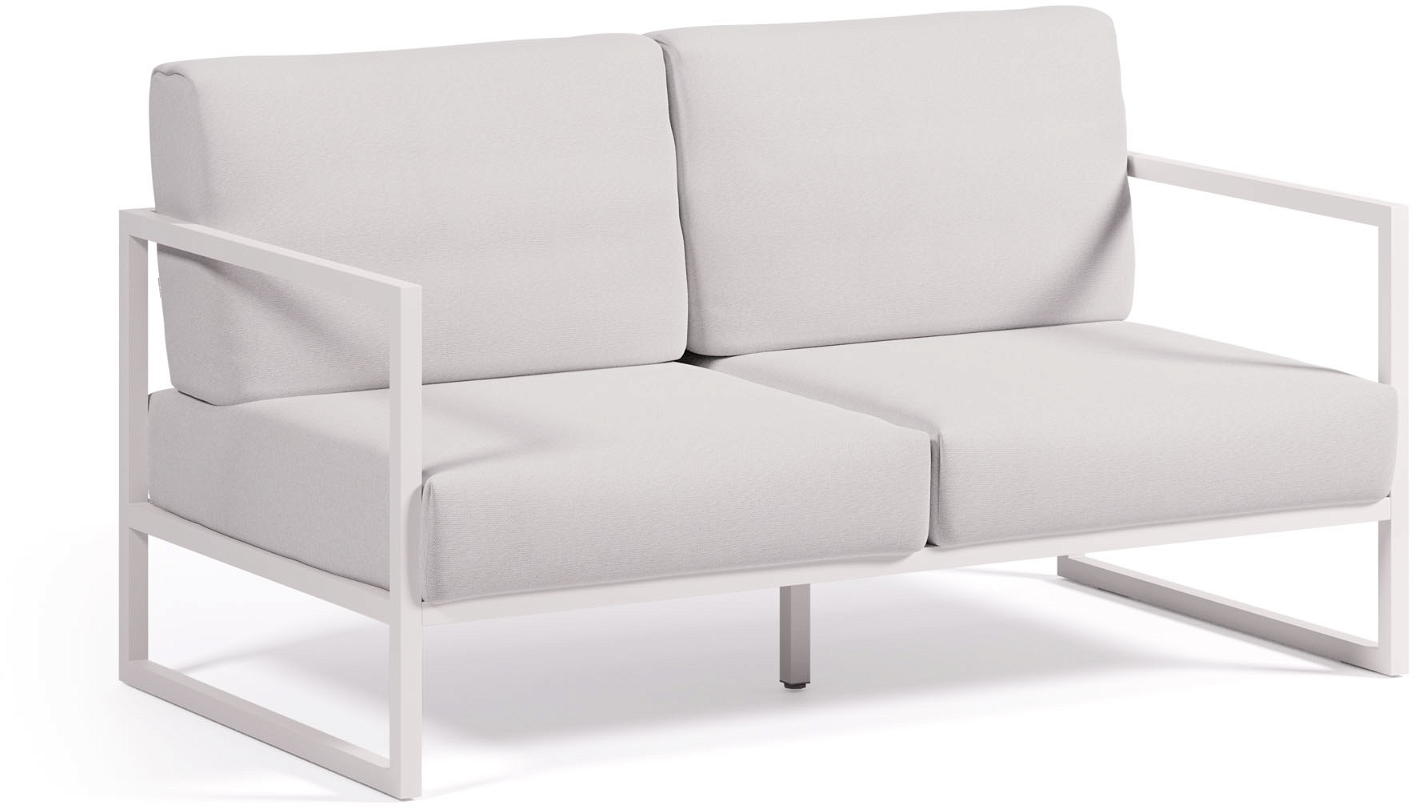 Comova, Udendørs 2 Personers Sofa, Hvid, H85x152x85 Cm, Aluminium fra Kave Home