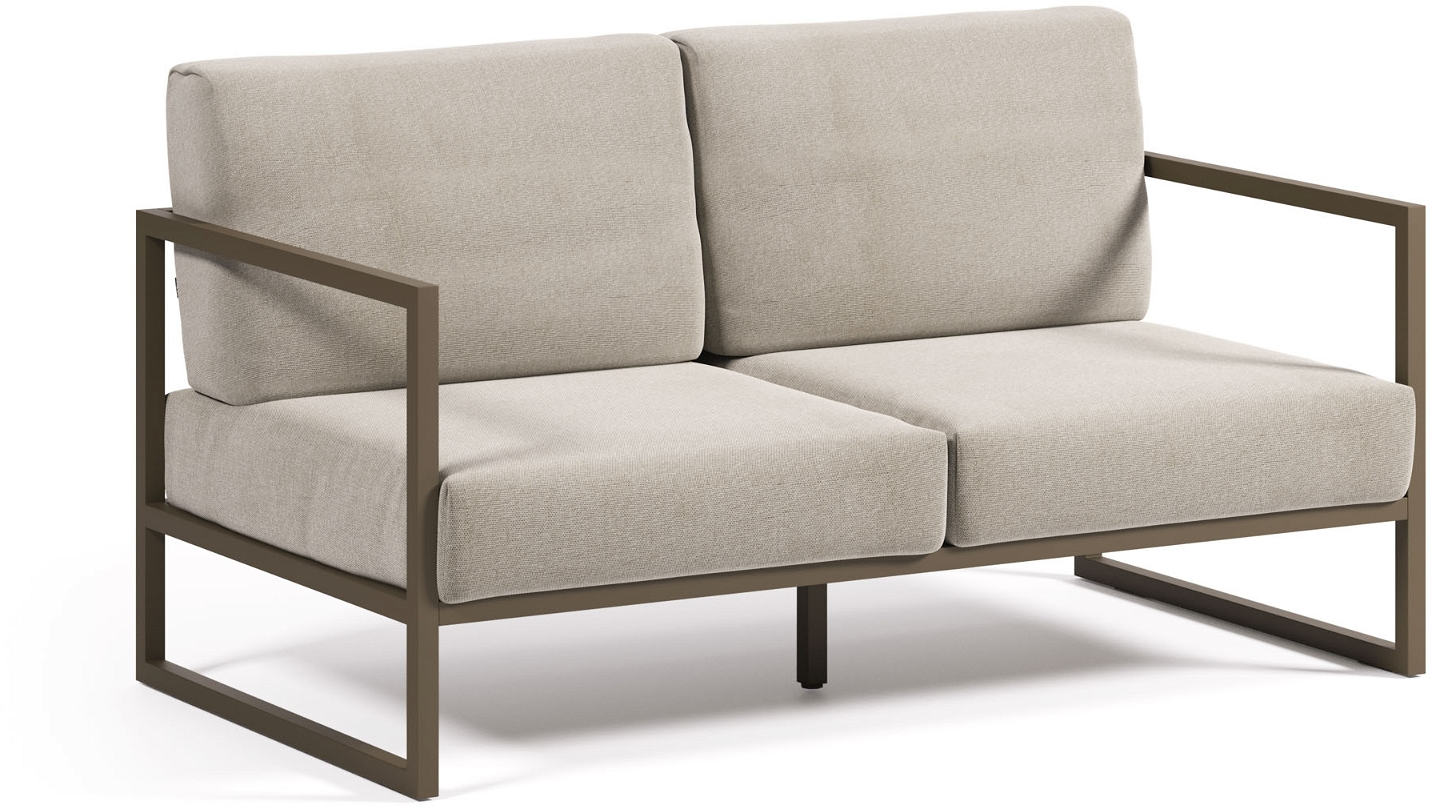 Comova, Udendørs 2 Personers Sofa, Grå, H85x152x85 Cm, Aluminium fra Kave Home