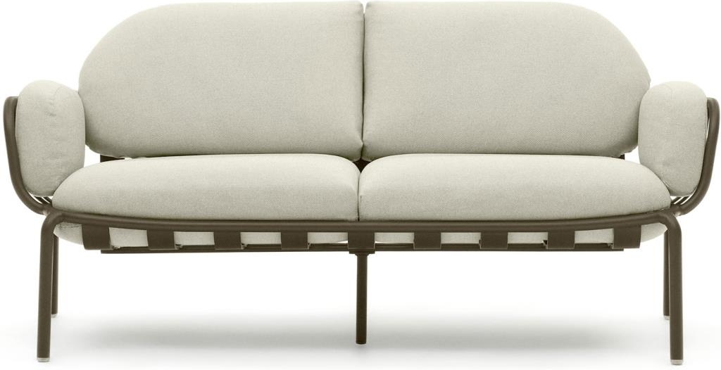 Joncols, Udendørs 2 Personers Sofa, Grøn Beige, H72x164x80 Cm, Metal fra Kave Home