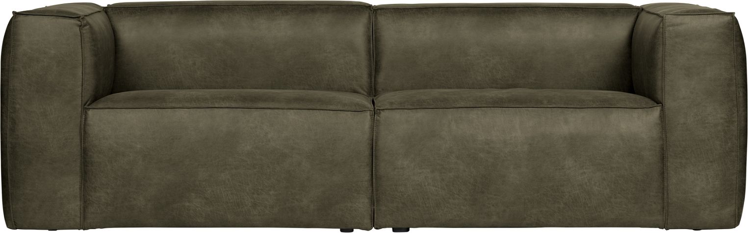 Bean, 3,5 Personers Sofa Med Læder, Grøn, H73x96x246 Cm fra Woood