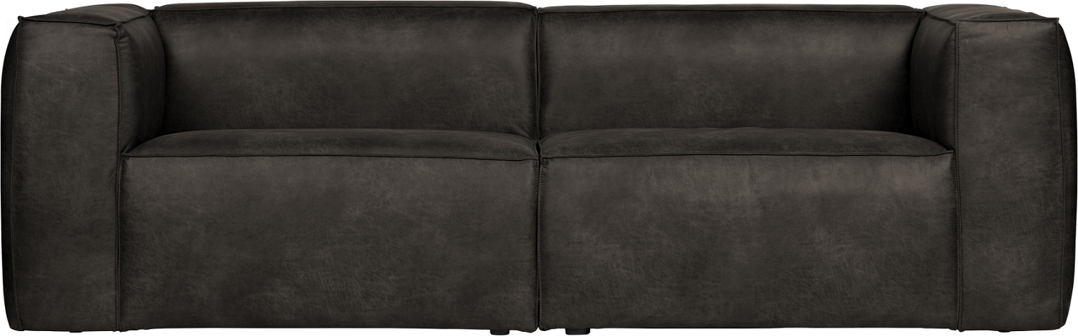 Bean, 3,5 Personers Sofa Med Læder, Sort, H73x96x246 Cm fra Woood