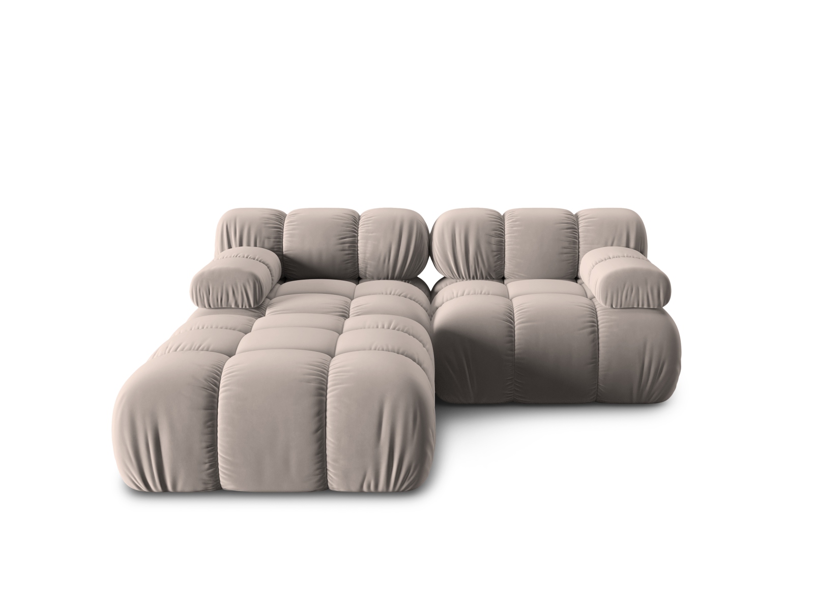 Bellis Modul Sofa, 3 Sæder   Beige Fløjl Og Sort Plastik fra Micadoni