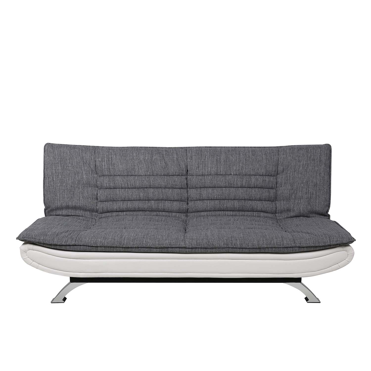 Faith Sovesofa   Lysegrå Polyester, Hvid Pu Og Krom Metal fra Act Nordic