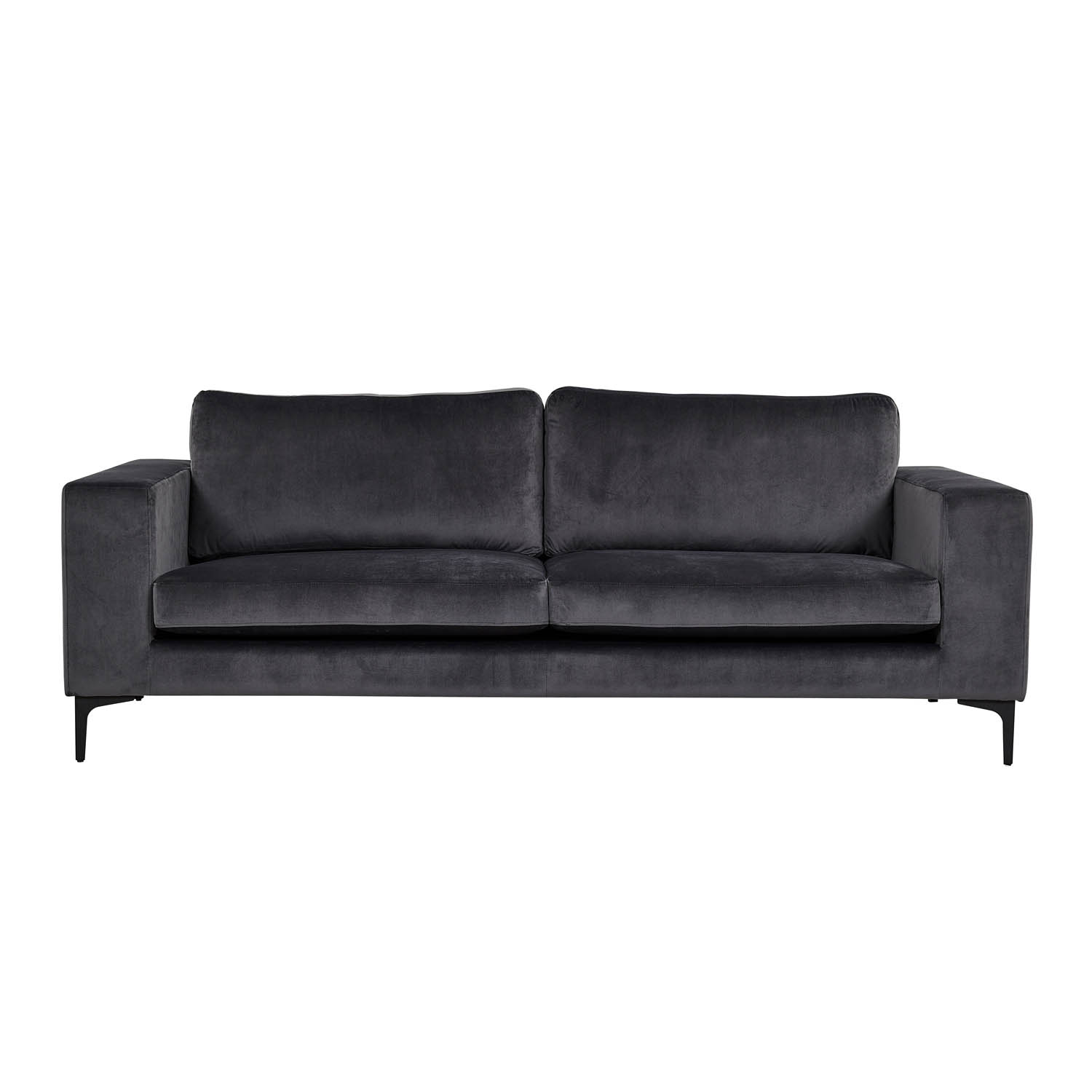 Bolero 3 Pers. Sofa   Mørkegrå Velour Og Sort Metal fra Venture Design