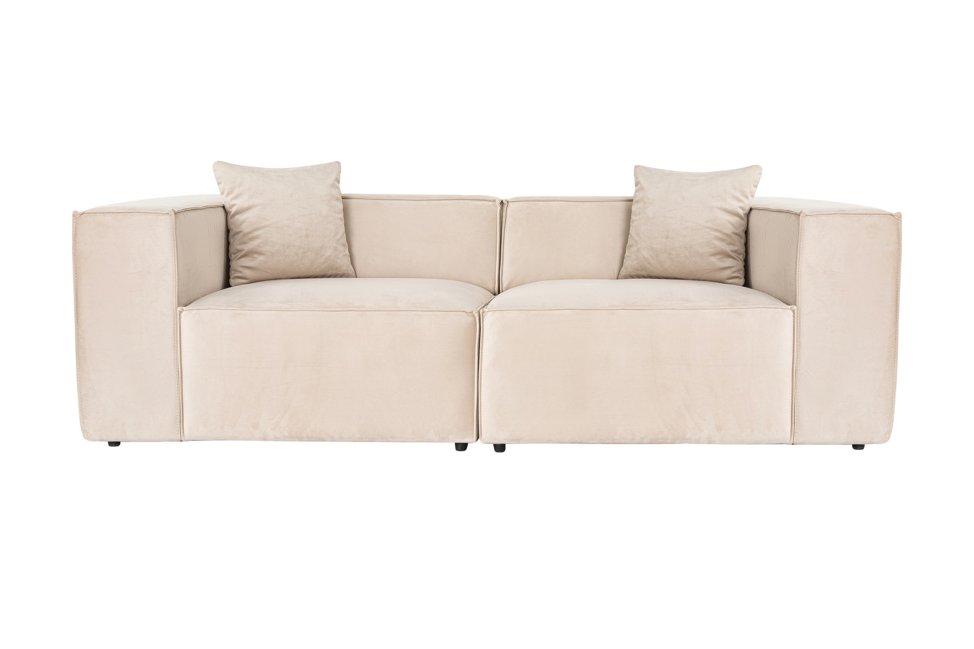Lora 2 Pers. Sofa, M. 2 Puder   Creme Stof Og Plastik fra Nordvärk