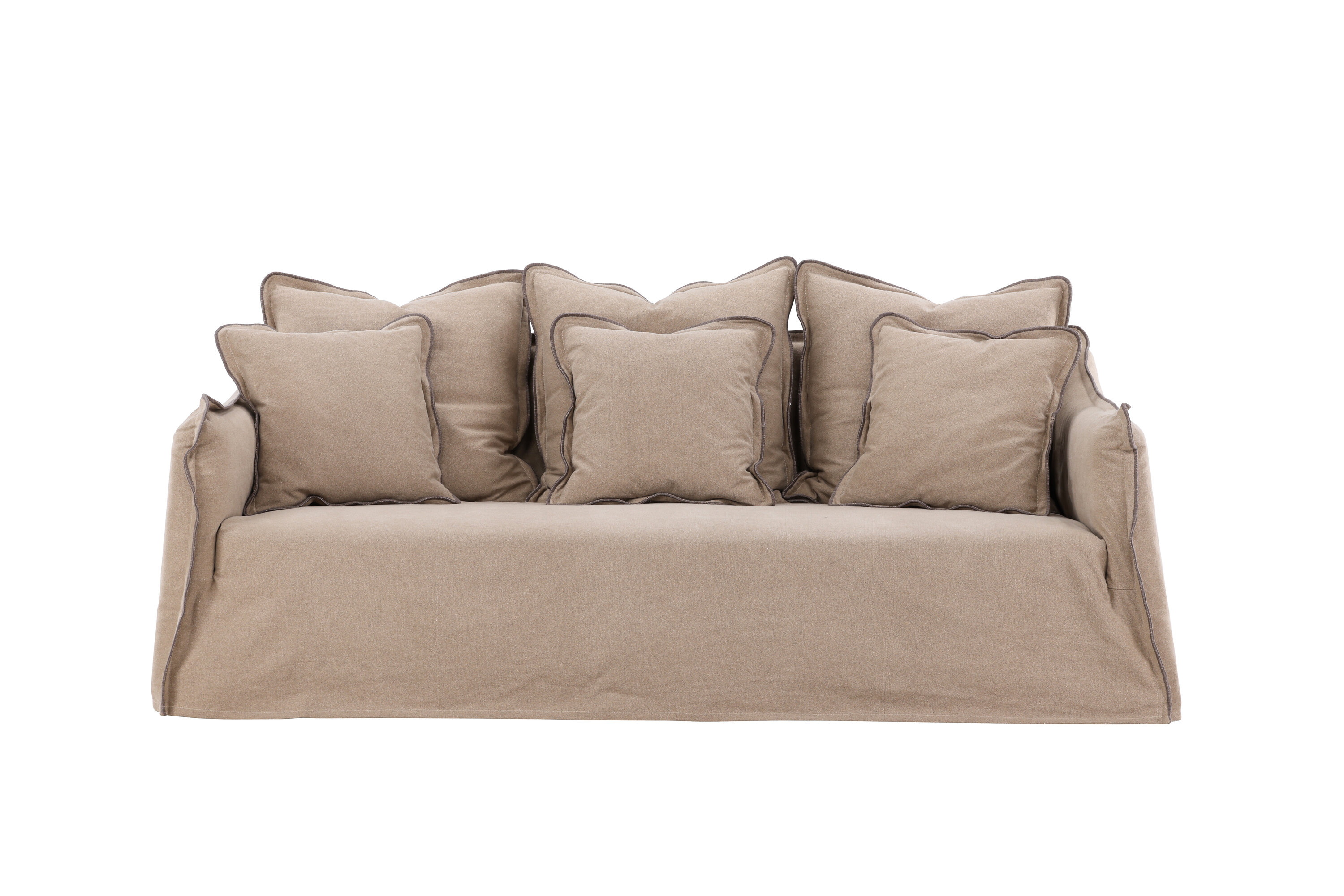 Oskarshamn 3 Pers. Sofa   Beige Brun Stof Og Birketræ fra Vind Collection