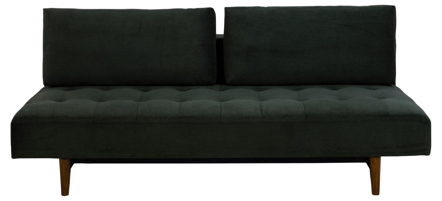 Blain Sovesofa, M. 2 Puder   Mørkegrøn Stof Og Røgfarvet Gummitræ fra Act Nordic