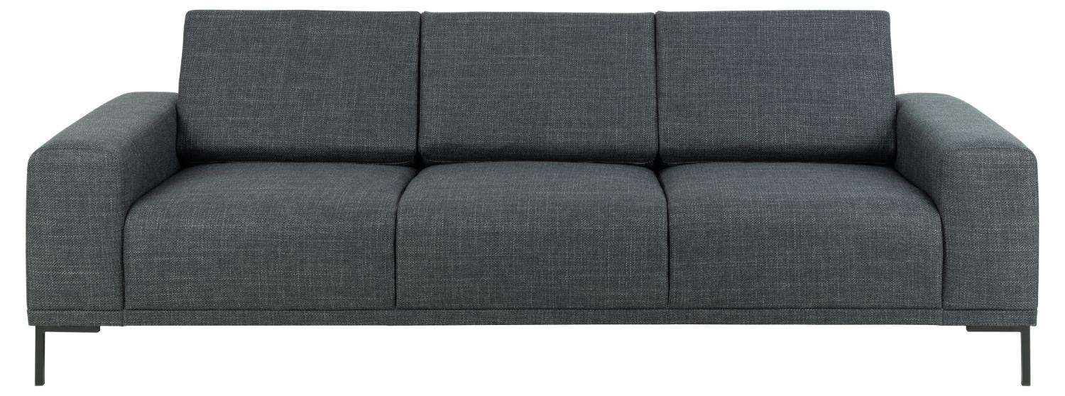 Noora 3 Pers. Sofa   Mørkegrå Stof Og Sort Metal fra Sofakoncept
