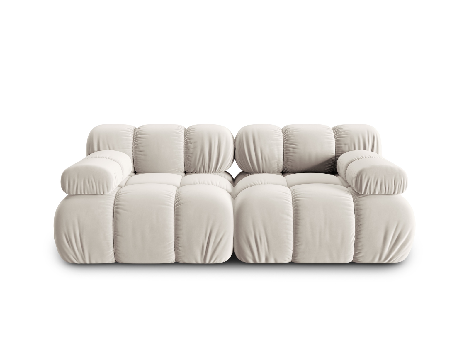 Bellis Modul Sofa, 2 Sæder   Beige Fløjl Og Sort Plastik fra Micadoni