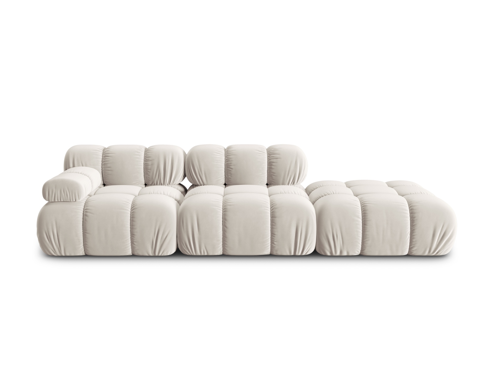 Bellis Modul Sofa, Højre, 4 Sæder   Beige Fløjl Og Sort Plastik fra Micadoni