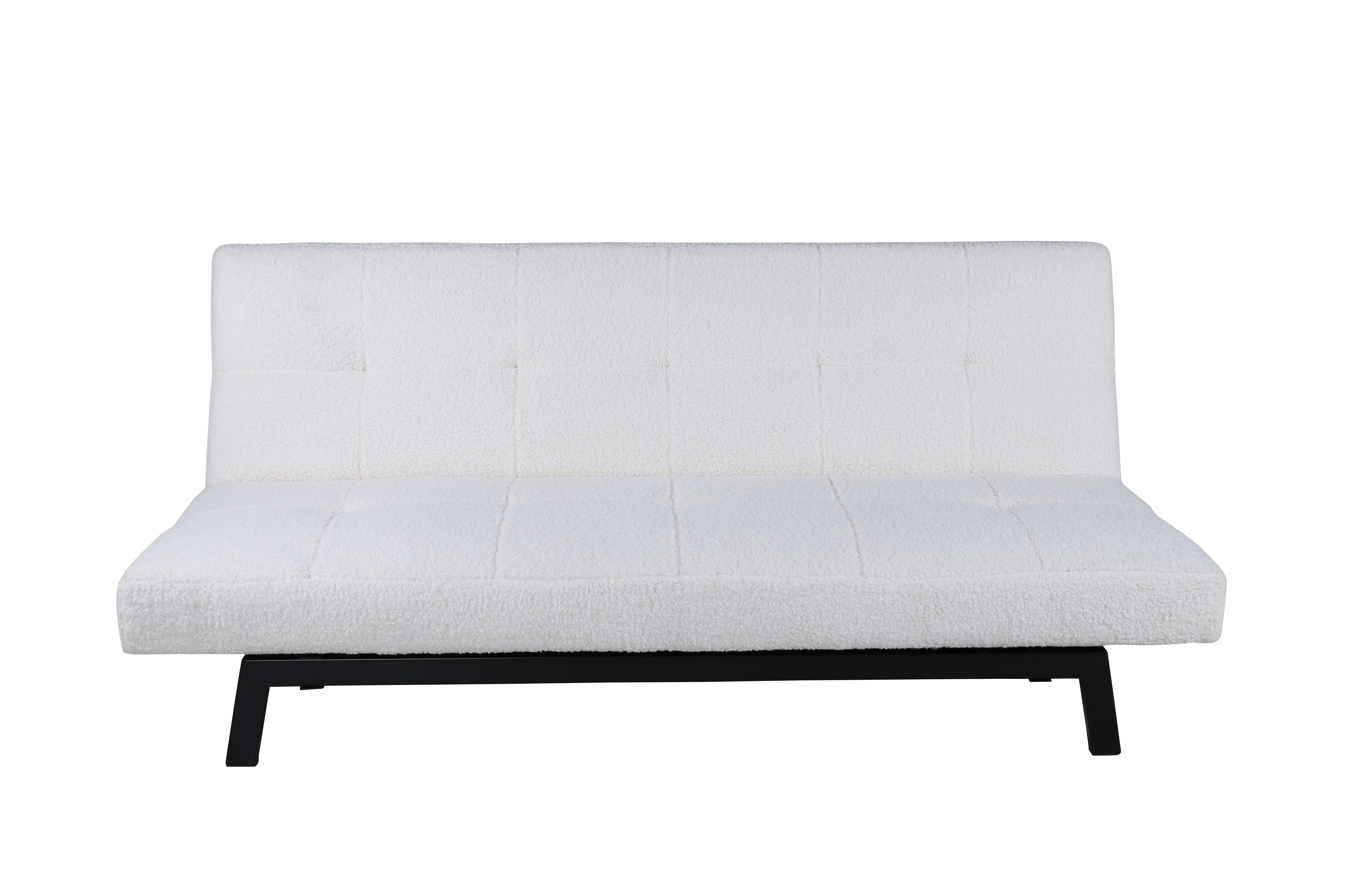 Bodil Sovesofa   Hvid Bamsestof Og Sort Stål (180x106) fra Venture Design