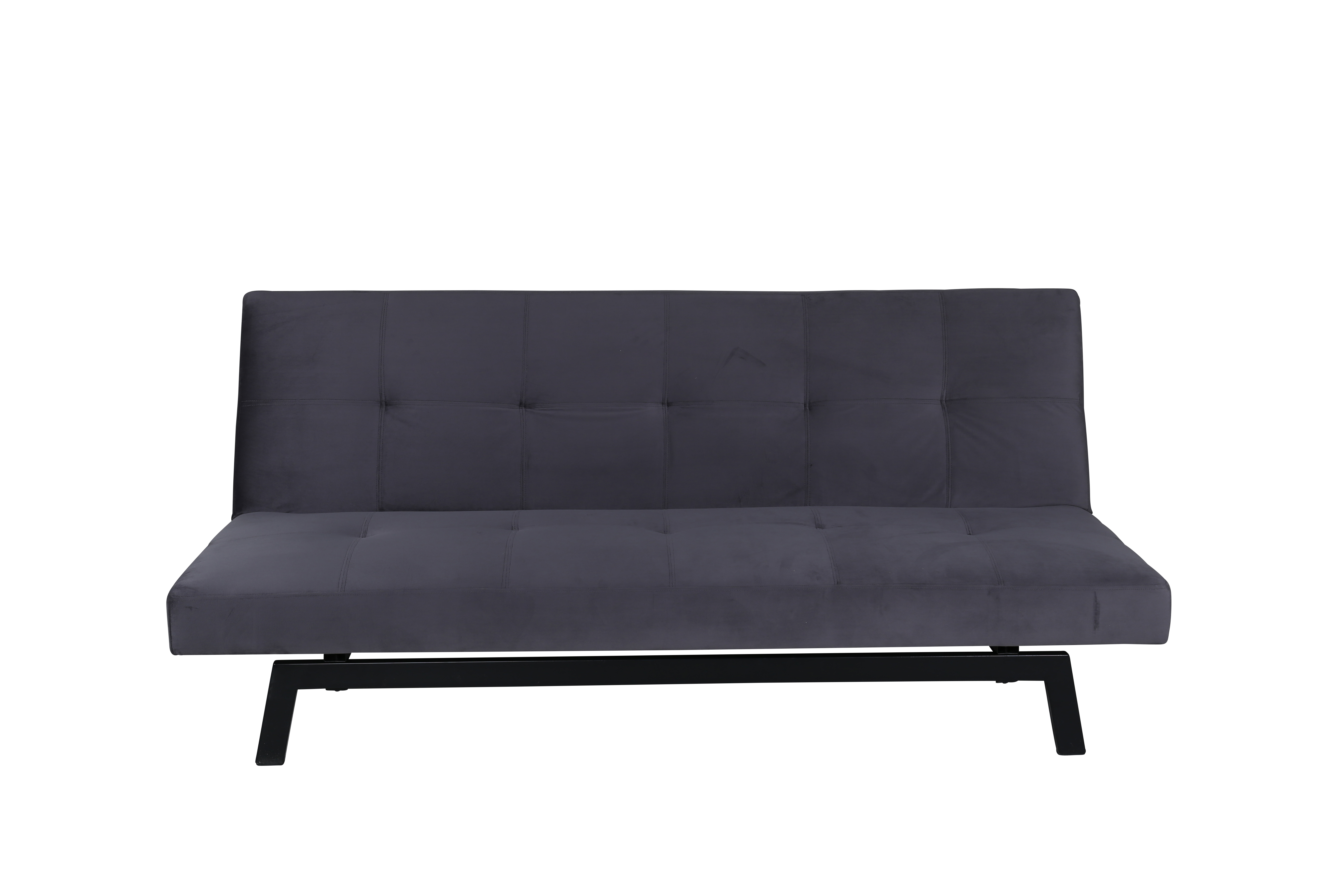 Bodil Sovesofa   Mørkegrå Fløjl Og Sort Stål (180x91,50) fra Venture Design
