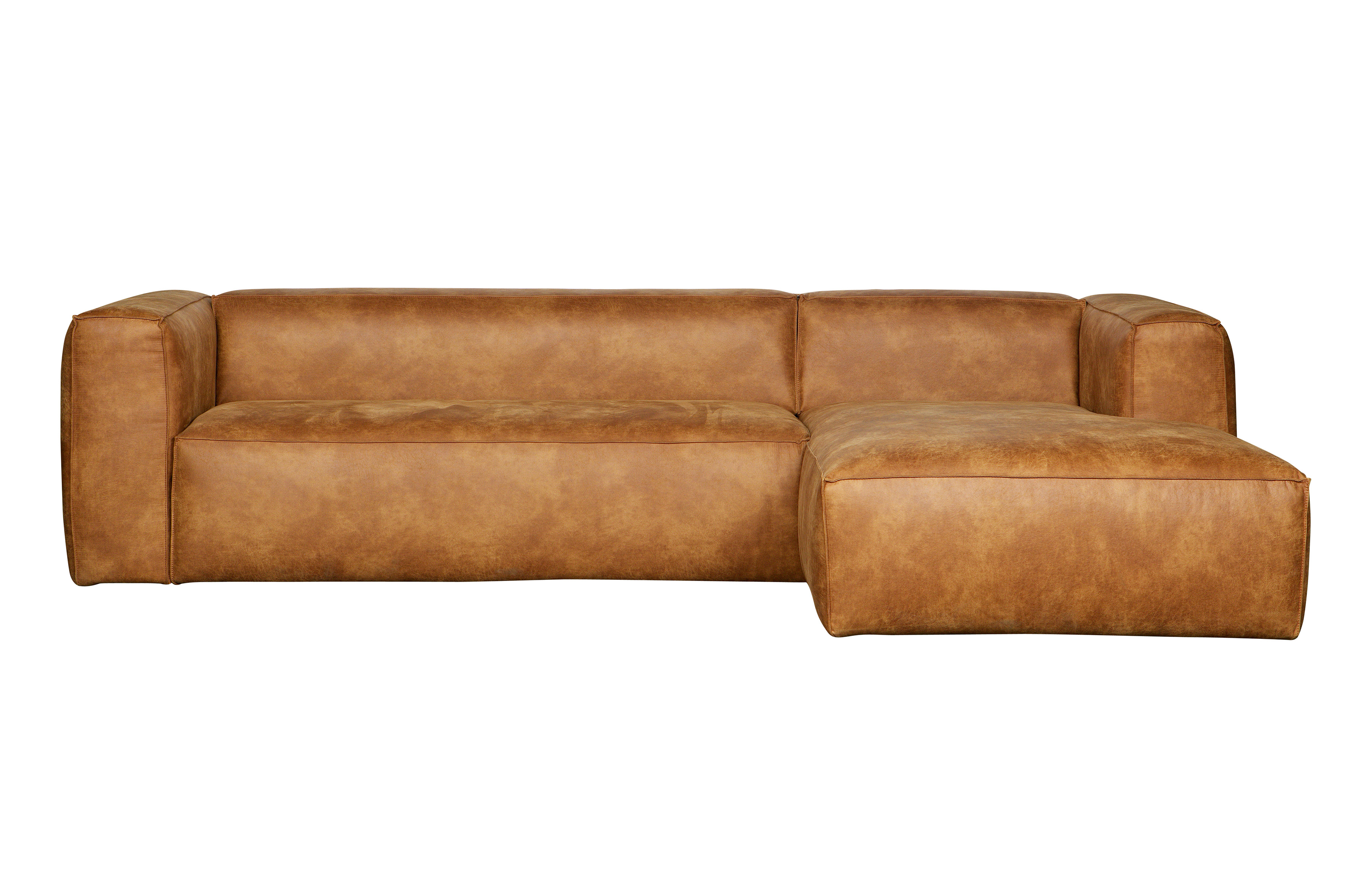 Bean Hjørnesofa, Højre   Cognac Læderfiber Polyester fra Woood