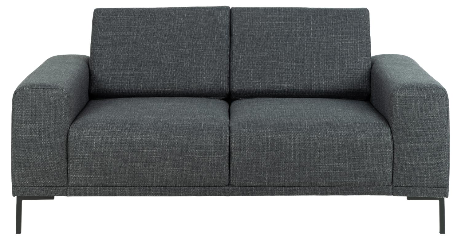 Noora 2 Pers. Sofa   Mørkegrå Stof Og Sort Metal fra Sofakoncept