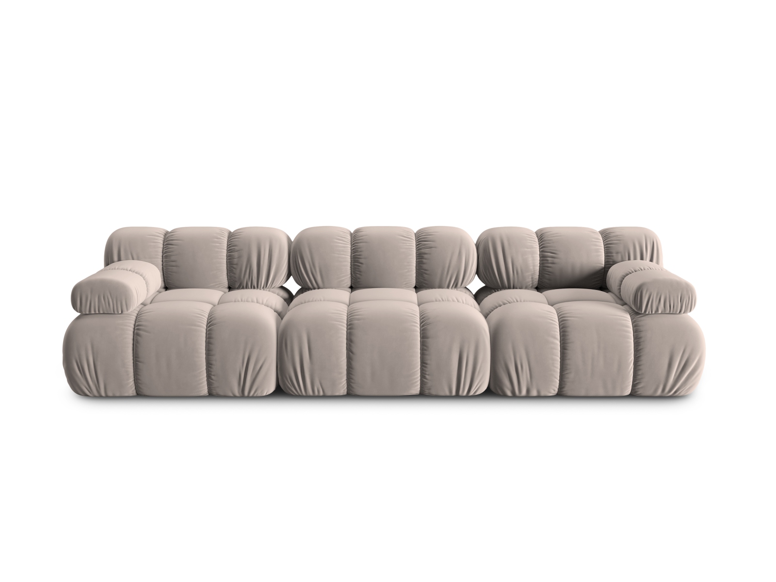 Bellis Modul Sofa, 3 Sæder   Beige Fløjl Og Sort Plastik fra Micadoni