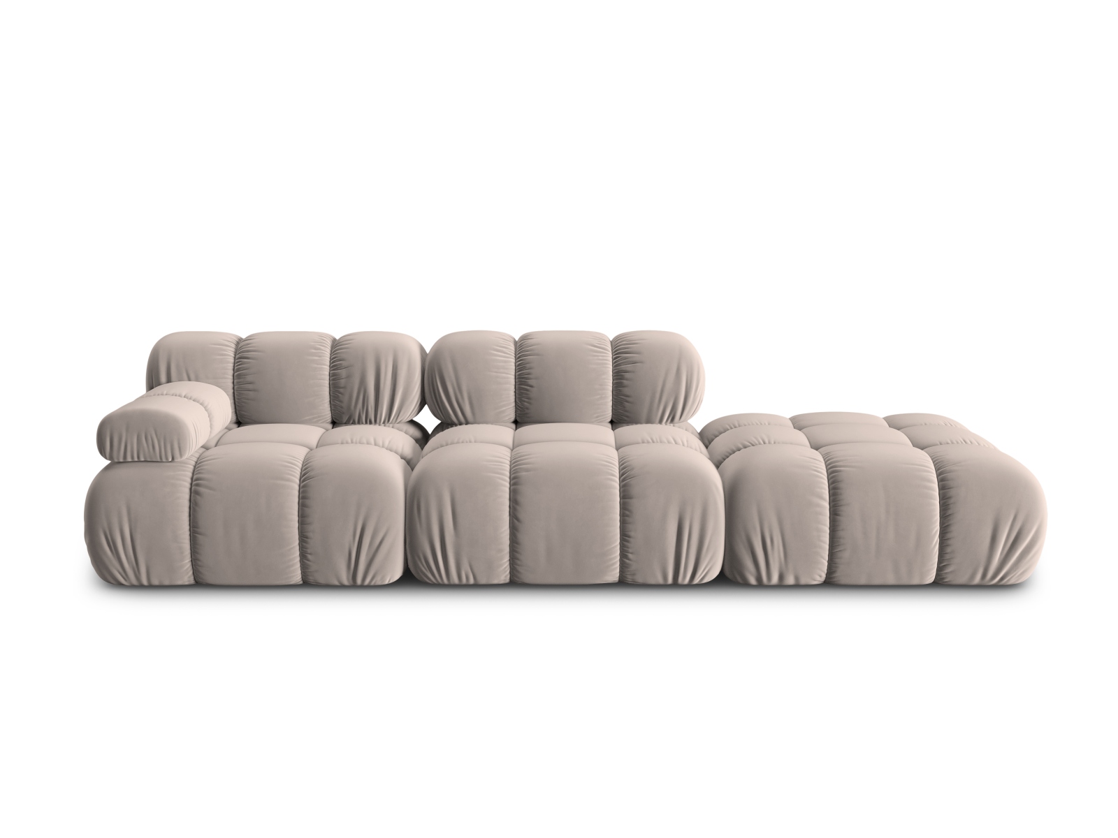 Bellis Modul Sofa, Højre, 4 Sæder   Beige Fløjl Og Sort Plastik fra Micadoni