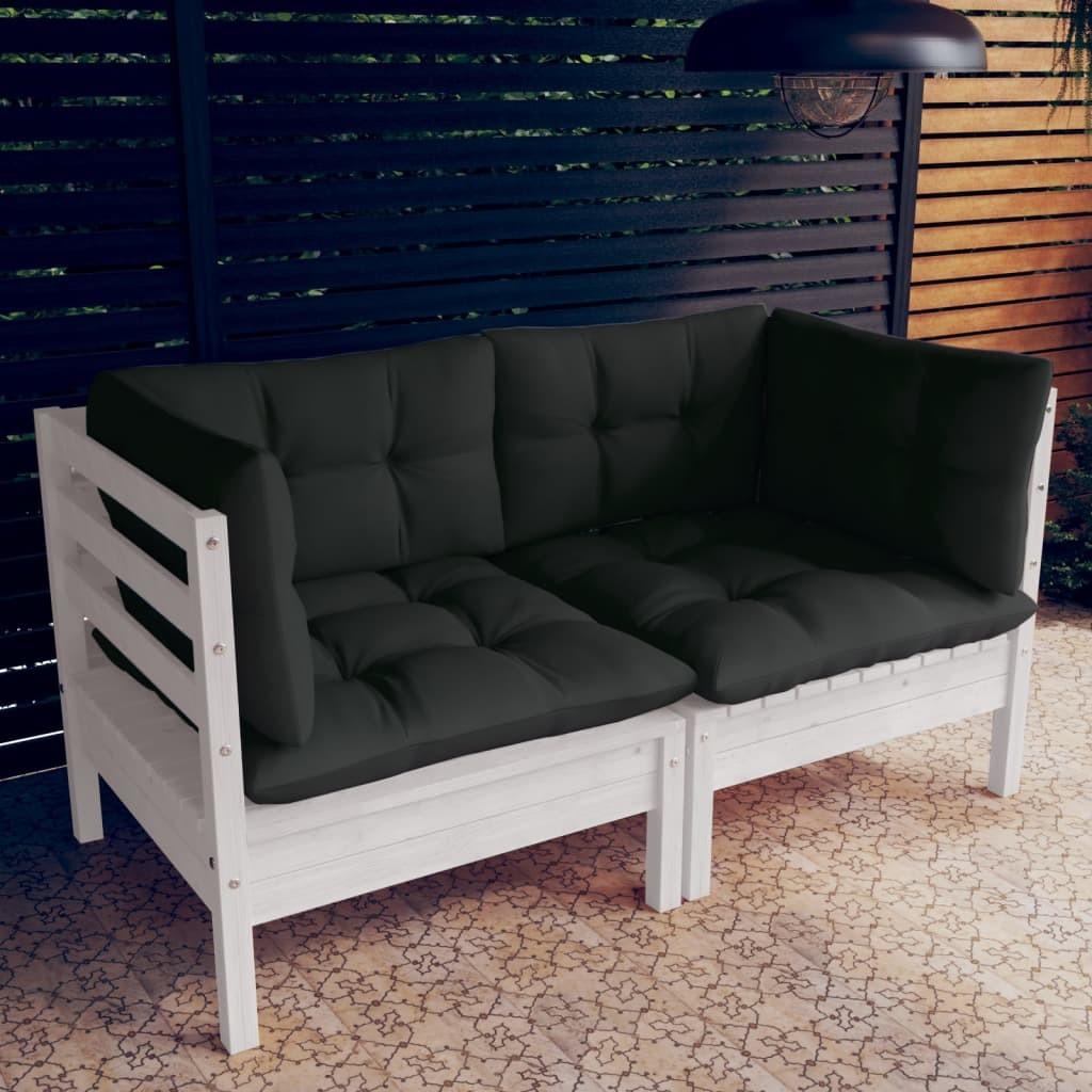 2 Personers Havesofa Med Antracitgrå Hynder Massivt Fyrretræ fra Boligcenter