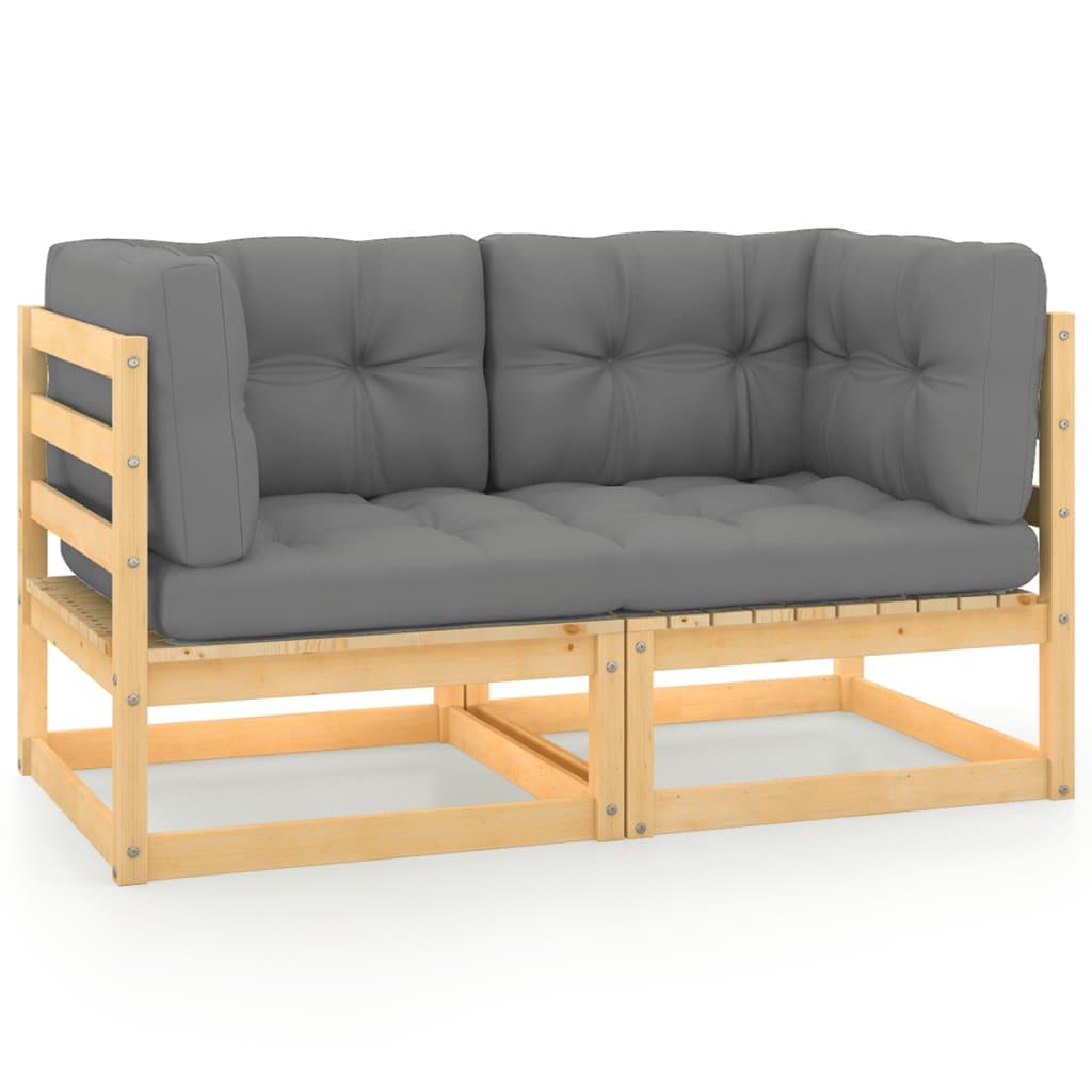 2 Personers Havesofa M. Hynder Massivt Fyrretræ fra Boligcenter