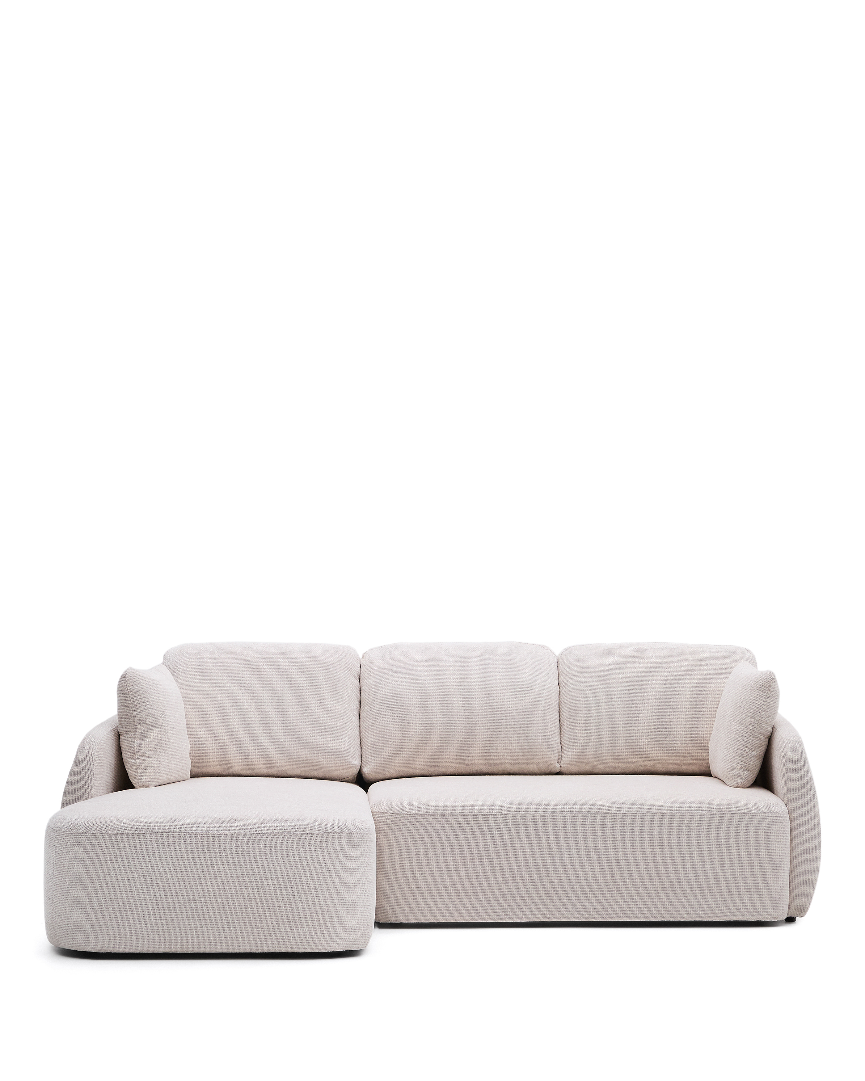 Laira 3 Pers. Sovesofa, M. Venstre Chaiselong   Ecru Chenille Stof (246cm) fra Kave Home