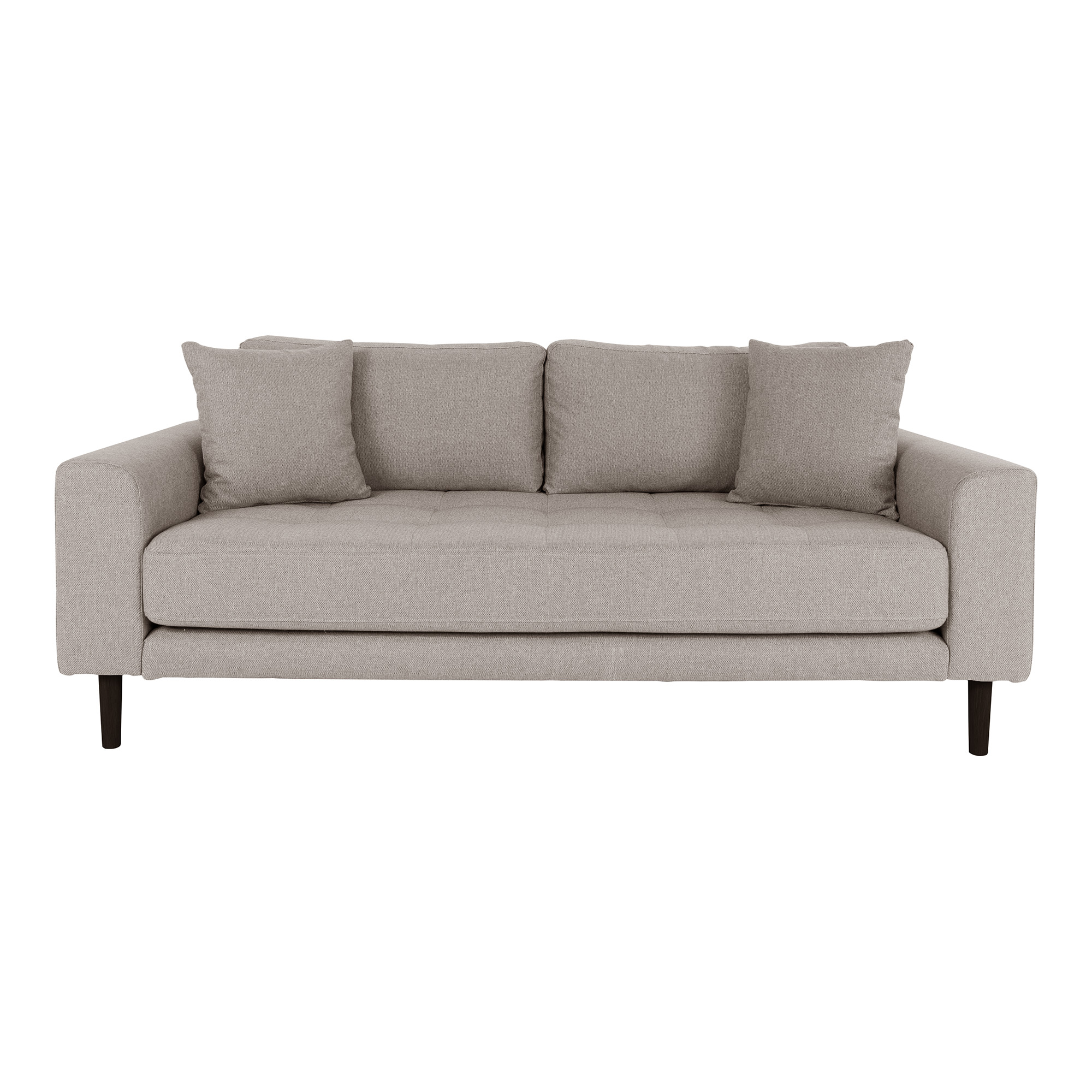 Lido 2,5 Pers. Sofa, M. 2 Puder   Stone Polyester Og Sort Træ fra House Nordic