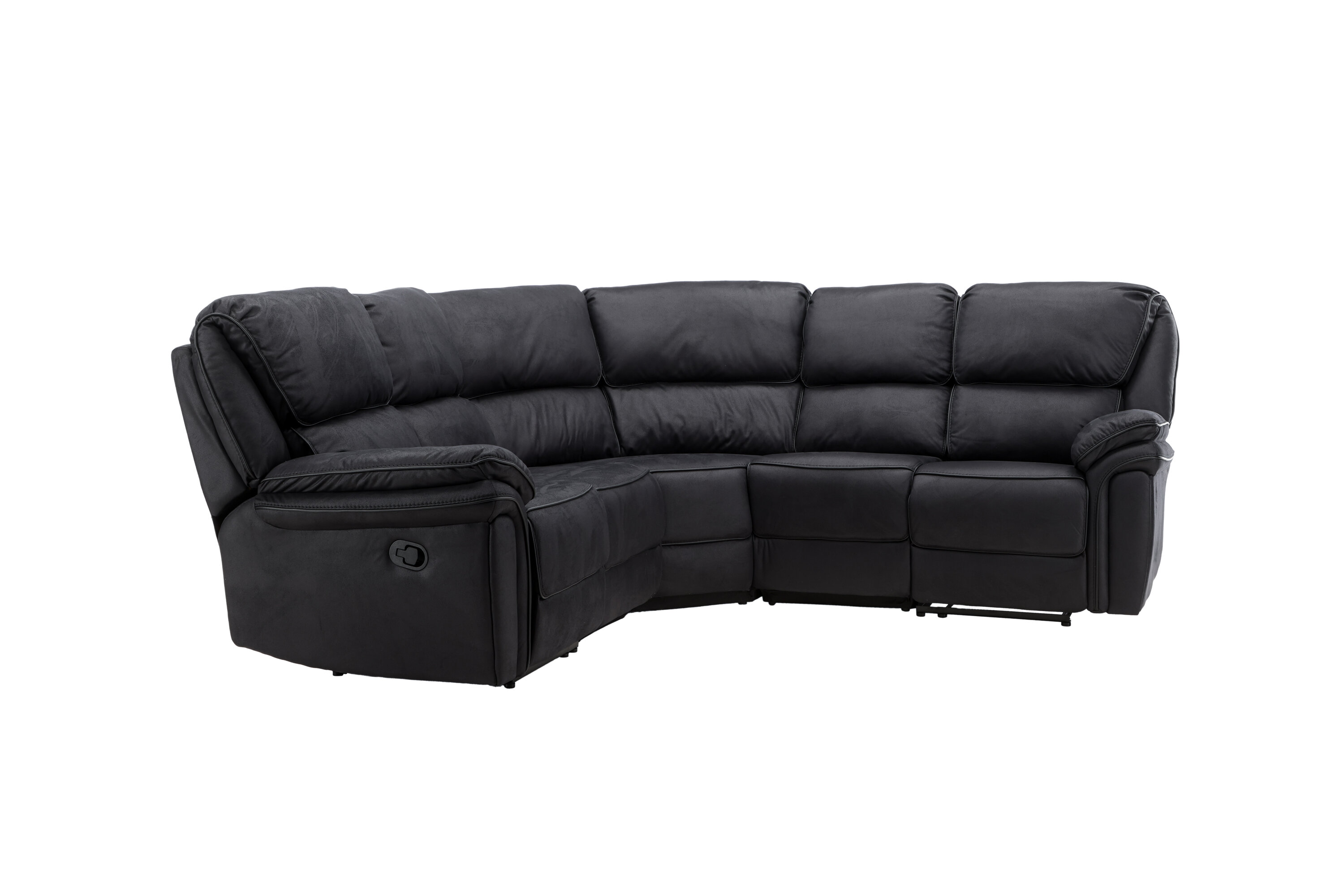 Saranda Recliner Hjørnesofa   Sort Mikrofiber fra Venture Design