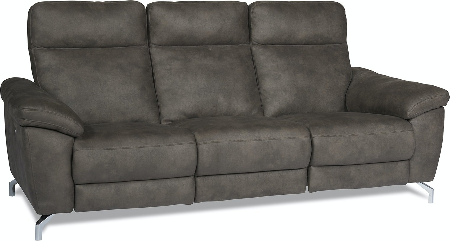 Edinburgh, 3 Personers Sofa, Grå Brun, H101x222x96 Cm, Stof fra Raymond & Hallmark