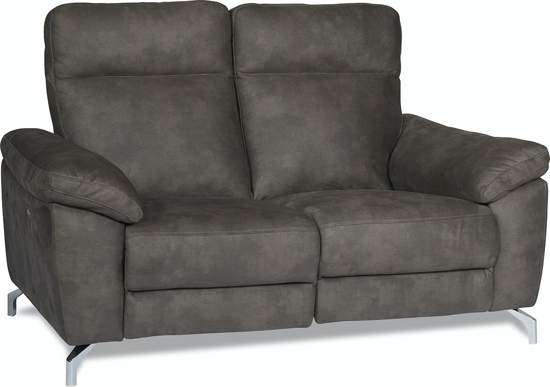 Edinburgh, 2 Personers Sofa, Grå Brun, H101x162x96 Cm, Stof fra Raymond & Hallmark