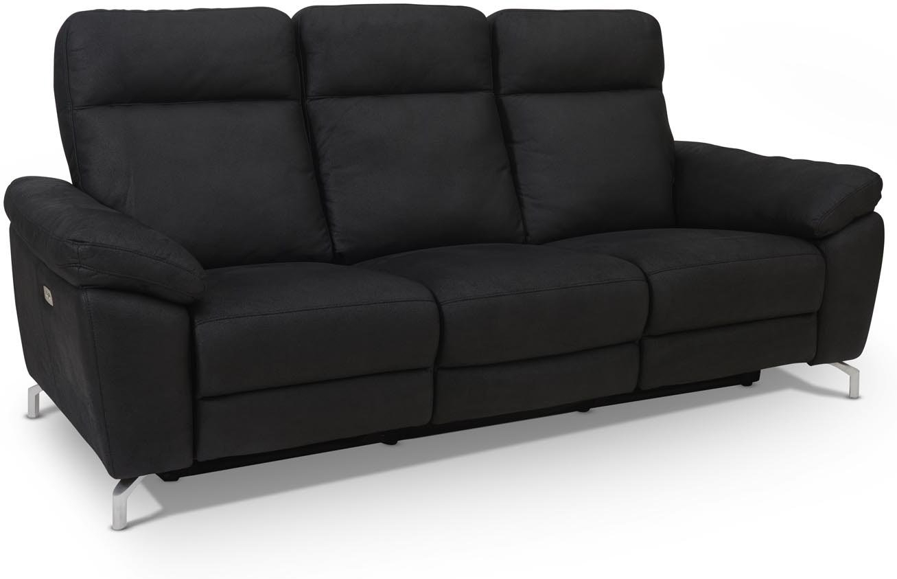Edinburgh, 3 Personers Sofa, Sort, H101x222x96 Cm, Stof fra Raymond & Hallmark