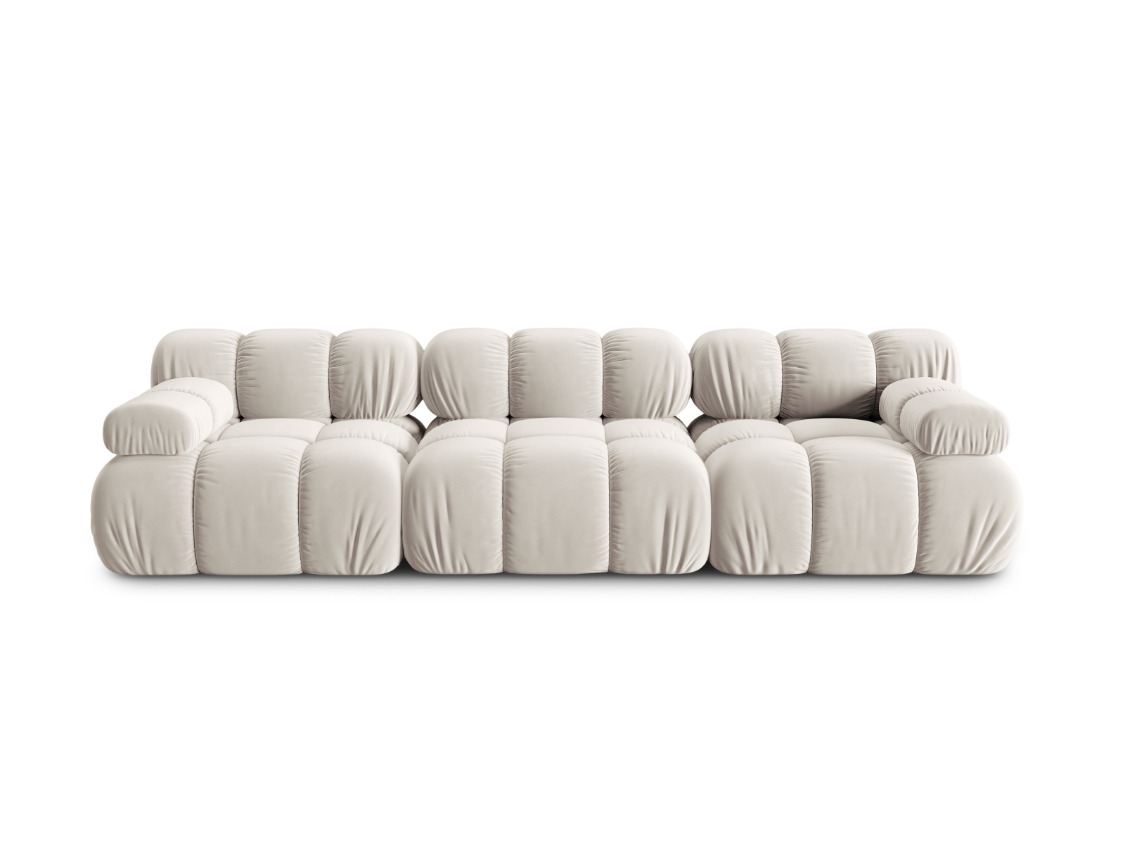 Bellis Modul Sofa, 3 Sæder   Beige Fløjl Og Sort Plastik fra Micadoni