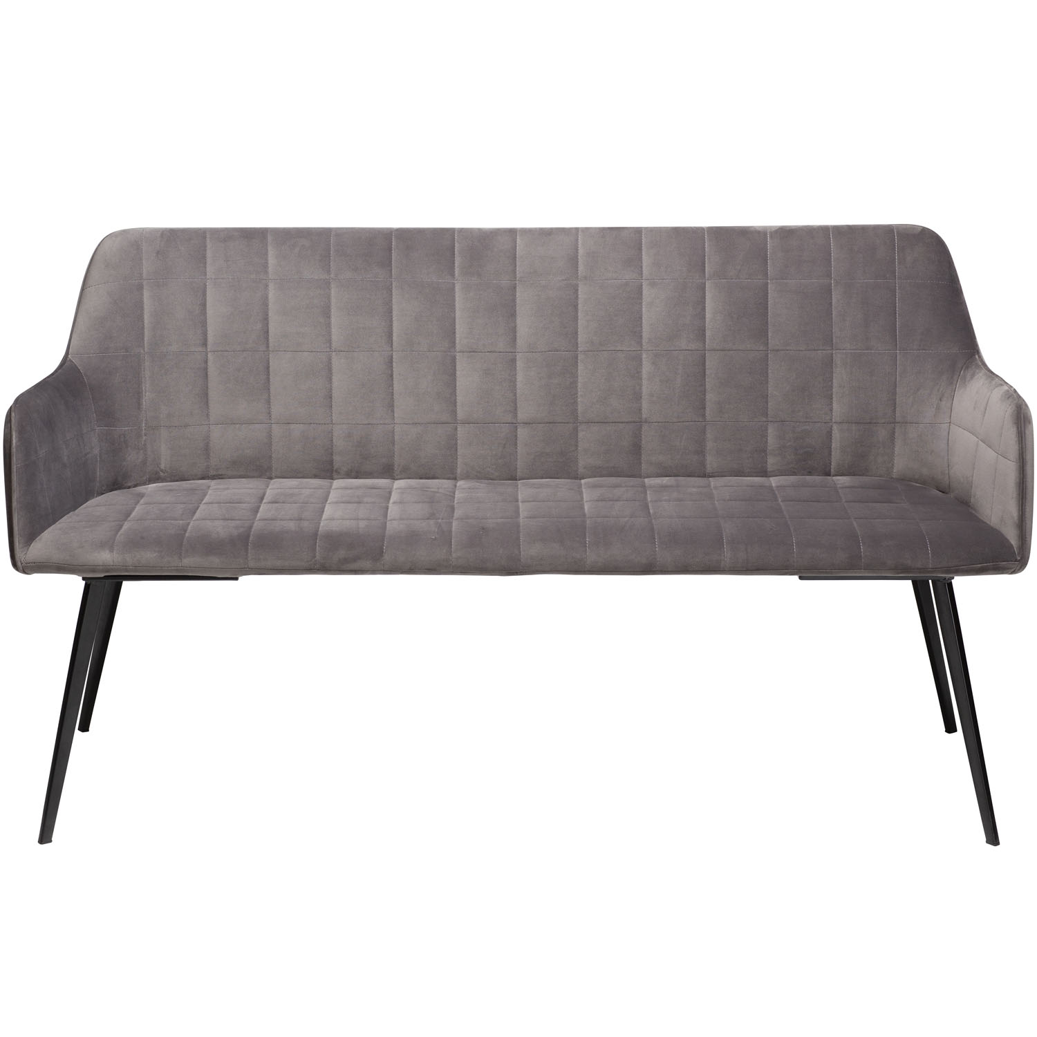Dan Form Embrace Sofabænk, M. Armlæn   Grå Velour Og Sort Stål fra Dan-form