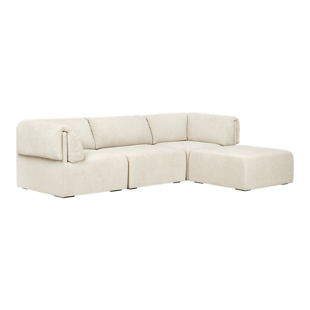 Wonder Sofa 3 Seater Med Armlæn Og Chaise Lounge Mumble 02 fra Gubi