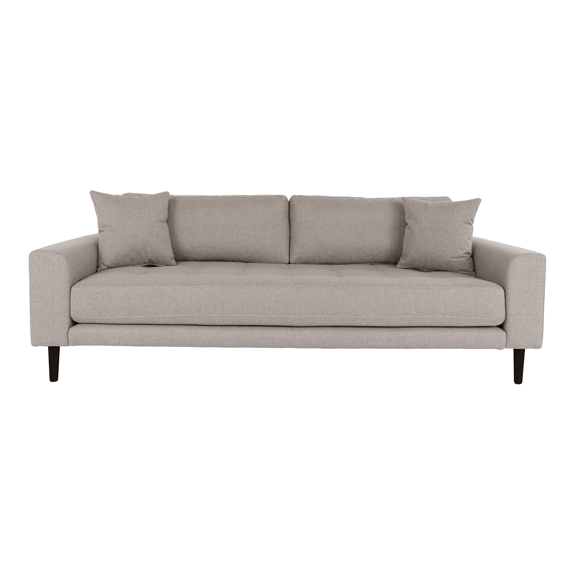Lido 3 Pers. Sofa, M. 2 Puder   Stone Polyester Og Sort Træ fra House Nordic