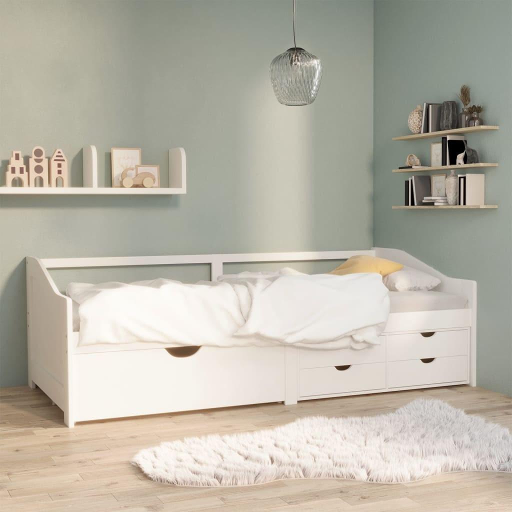 3 Personers Daybed Med Skuffer 90x200 Cm Massivt Fyrretræ Hvid fra Boligcenter