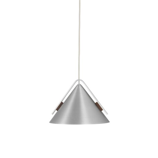 Cone Pendel Lille Børstet Aluminium & Valnød fra Kristina Dam Studio