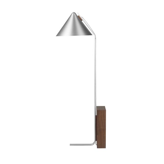 Cone Gulvlampe Børstet Aluminium & Valnød fra Kristina Dam Studio