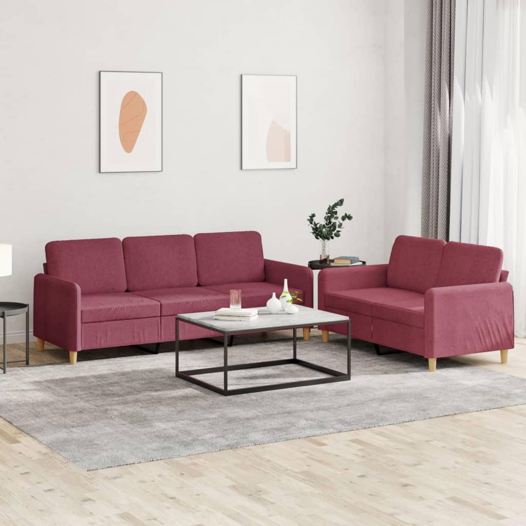 2 Personers Sofa Med Hynder Stof Vinrød fra Boligcenter