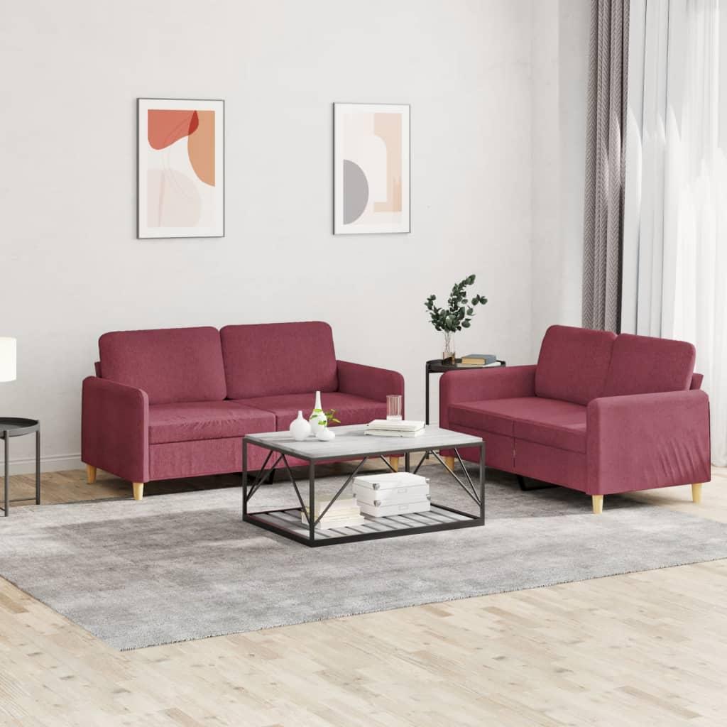 2 Personers Sofa Med Hynder Stof Vinrød fra Boligcenter