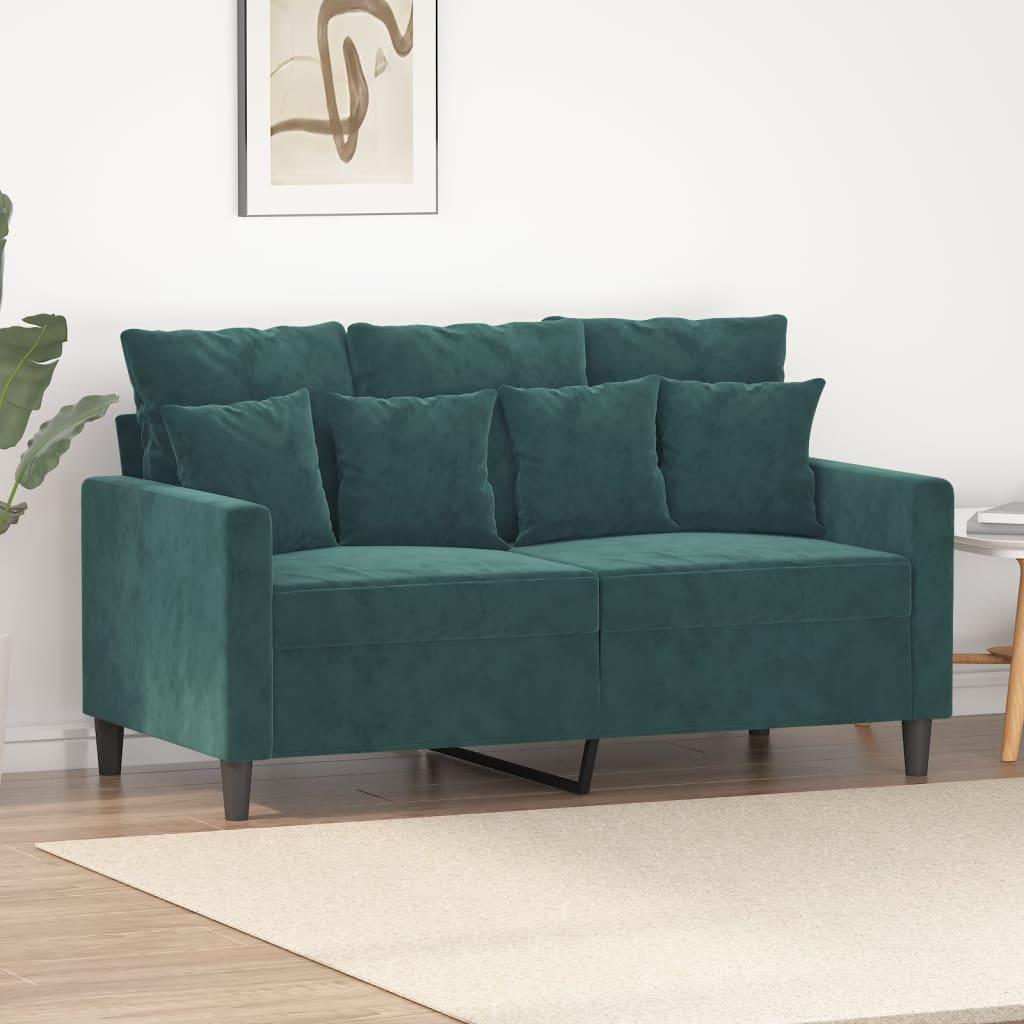 2 Personers Sofa 120 Cm Fløjl Mørkegrøn fra Boligcenter