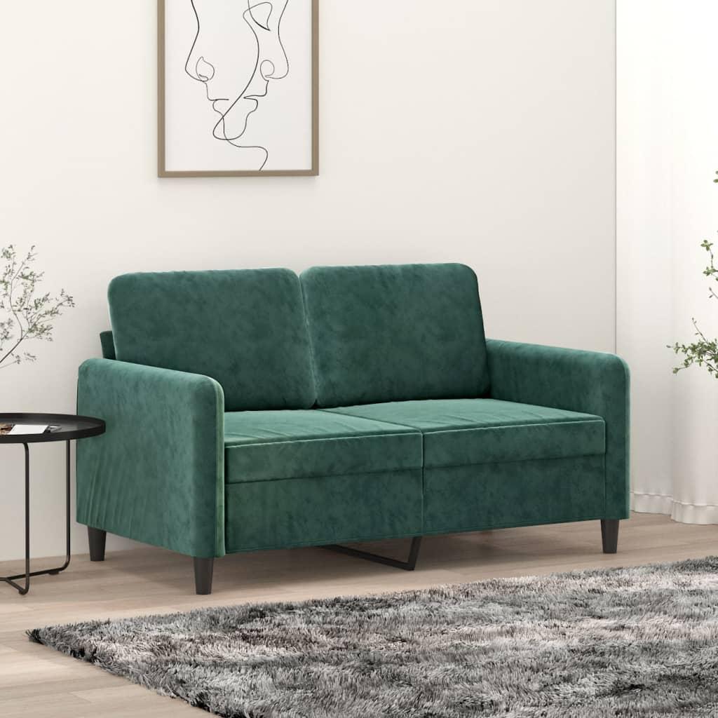 2 Personers Sofa 120 Cm Fløjl Mørkegrøn fra Boligcenter